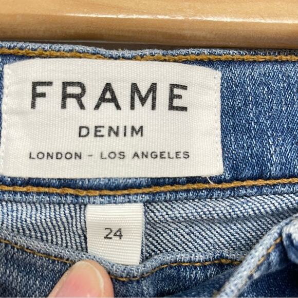 Frame Le Boy High Rise Straight Leg Jeans Womens 24 Boyfriend Medium Wash Blue - Picture 3 of 9